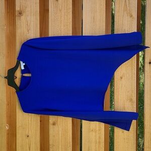 IRO Awefa Cutout Crepe Blouse Electric Blue Size 44 US 12